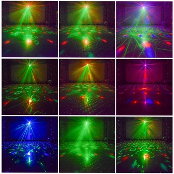 LISM RGB LED 18W Luz de Palco de Som Ativado Rotação de Bola de Discoteca do Projetor do Laser DJ Som Festa Galaxy Projetor Mover a Cabeça