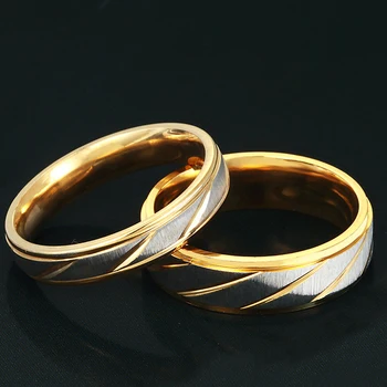 Sifisrri 2021 de Titânio de Aço Amantes dois Anéis de Ouro Fosco sarja de Casamento Anel de Promessa Para as Mulheres, os Homens do Presente Jóia Acessórios
