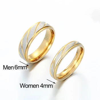 Sifisrri 2021 de Titânio de Aço Amantes dois Anéis de Ouro Fosco sarja de Casamento Anel de Promessa Para as Mulheres, os Homens do Presente Jóia Acessórios