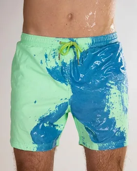 Mágico Variável Cor Calções De Praia Seca Rápido Banho Shorts De Verão, Homens De Sunga Sunga Sunga De Praia Calça Verde