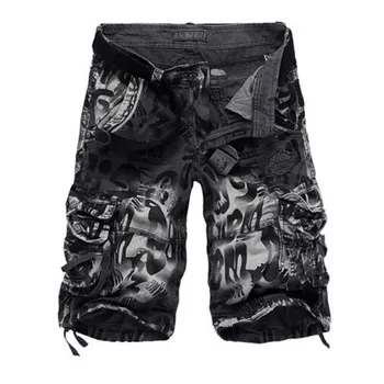 Os Homens Verão De Camuflagem Militar Carga Shorts Bermuda Masculina Jeans Moda Masculina Casual Folgado Shorts Jeans 29-42