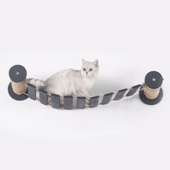 Novo amarrado gato ponte árvore torre scratcher do sisal coçar pós prateleira de parede gato condomínio mobiliário
