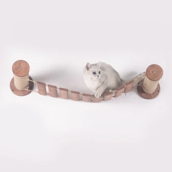 Novo amarrado gato ponte árvore torre scratcher do sisal coçar pós prateleira de parede gato condomínio mobiliário