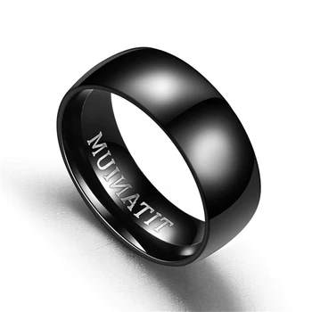 Popular 8mm de Carboneto de Tungstênio, Aço nobre preto fosco brilhante anel. O charme dos homens. Tendência da moda engajamento acessórios.