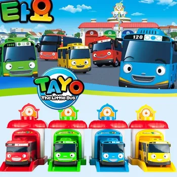 [ Engraçado ] 4pcs/set Escala modelo de Censurar o pequeno ônibus crianças em miniatura de ônibus bebê oyuncak garagem censurar ônibus estacionamento de veículos de brinquedos