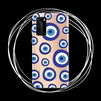 Turco sorte Azul do Olho Mau Abstrata Caso de Telefone Transparente para Huawei P honra 8 10i 20 30 40 inteligente 2019