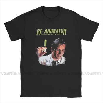 Re-Animator T-Shirts Homens de Fantasia, Horror 70 Filme Engraçado Algodão Camisetas Gola Redonda de Manga Curta T-Shirts 6XL Tops