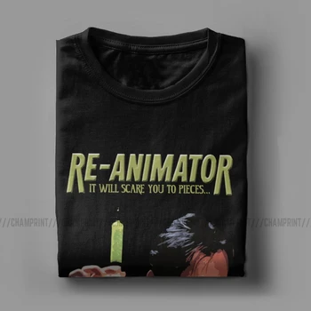 Re-Animator T-Shirts Homens de Fantasia, Horror 70 Filme Engraçado Algodão Camisetas Gola Redonda de Manga Curta T-Shirts 6XL Tops