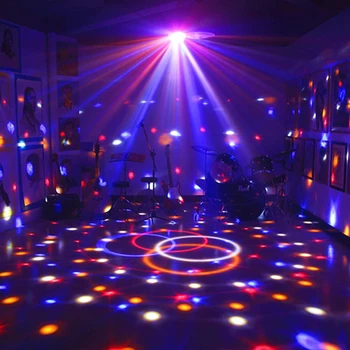 Disco do DIODO emissor de Luz do Laser do RGB do Projetor Festa de Luzes DJ Bola Mágica Laser Festa de Iluminação da Fase de Efeito de Som Ativado Rotação Luzes