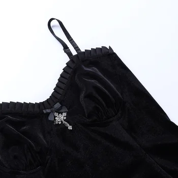 Cosplay Escuro Shopping Goth Vestido das Mulheres do Vintage Vestido de Veludo Laço alt roupas estética Gótica Clube de Vestidos de Festa para meninas