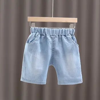 Novas Crianças do Verão do Algodão do Bebê Meninos Meninas rapazes raparigas a Roupa de Desporto T-Shirt, Saco de Jeans, Shorts Jeans 2Pcs/Define o Lazer de Crianças da Criança Treino