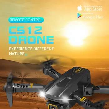Novo CS12 Mini Drone 4K HD Dual Câmera Grande Angular wi-Fi FPV Profissão Quadcopter Transmissão em tempo Real Dobrado RC Helicóptero de Brinquedo
