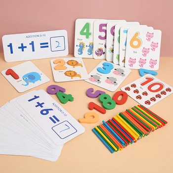 Montessori De Madeira De Contagem Adesivo Início Da Educação Matemática Brinquedos Para As Crianças Brinquedos, Crianças Número De Cognição Presente De Aniversário