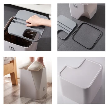 O Lixo doméstico Pode Empilhados Classificação de reciclagem, Reciclagem de Cozinha Seco e Molhado de Separação de Lixo Lixo para casa de Banho