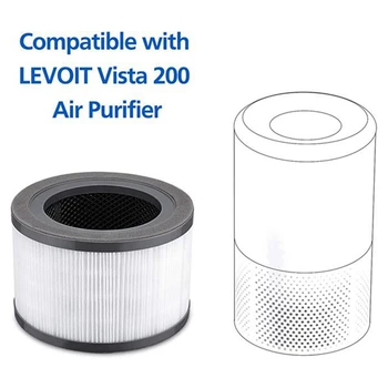 3 Pcs Purificador de Ar o Filtro de Substituição Compatível com Levoit Vista 200 Purificador de Ar,a Eficiência do Filtro de carvão Ativado