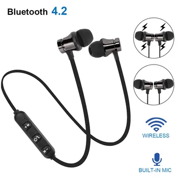 NOVO Magnético, Bluetooth, Fone de ouvido Sport sem Fio de Fone de ouvido Bluetooth Fone de ouvido mãos livres Fones de ouvido Com Microfone Para Huawei Xiaomi Samsung