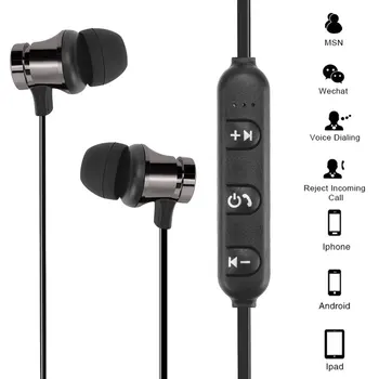 NOVO Magnético, Bluetooth, Fone de ouvido Sport sem Fio de Fone de ouvido Bluetooth Fone de ouvido mãos livres Fones de ouvido Com Microfone Para Huawei Xiaomi Samsung