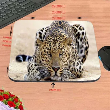 A chegada dos novos DIY de Luxo impressão de Uma Peça Amarela Leopard Estilo Anti-Deslizamento do Portátil Animal Mouse Pad Mat para Optal Trackball