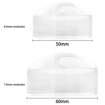 7X/8X 50/60 milímetros lente de aumento de Cristal Acrílico Lupa Cúpula peso de papel Mapa de Ferramenta lente de aumento para Leitura de Lupa de Ampliação