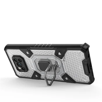 Para Xiaomi Pocophone Poco X3 NFC Caso Magnético do Carro do Anel Armadura à prova de Choque Caso de Telefone Poco X3 Pro Tampa Traseira Clara