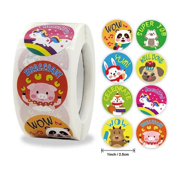 50-500pcs Recompensa Adesivos para crianças as Crianças do jardim de Infância da Escola Encorajamento Estudantes Jogos de Animais de Brinquedo de papel de carta Etiquetas