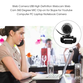 Kebidu Câmara Web de Vidro Lente de câmara web USB de 12 Megapixels Alta Definição Câmera Web Câmera de 360 Graus MICROFONE Clip-on Para PC Computador