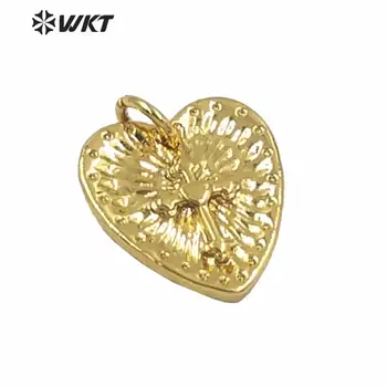 MP177 mulheres cheias de ouro galvanizados anjo da forma do coração pingente linda pequena charme latão de metal cristão pingente