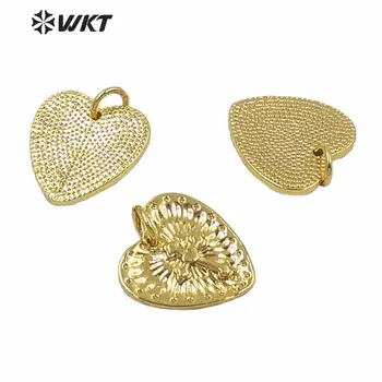 MP177 mulheres cheias de ouro galvanizados anjo da forma do coração pingente linda pequena charme latão de metal cristão pingente