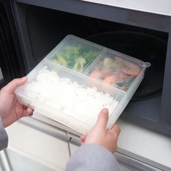 O Estilo Japonês De Três Compartimento Fresh-Manter A Caixa Selada Sefrigerator Caixa De Micro-Ondas Caixa De Almoço