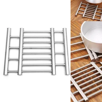 Ajustável Em Aço Inoxidável Cozinha Isolamento Almofadas Escada Tripé Bancada De Proteção De Panela Panela De Cremalheira Do Suporte De Cozinha Gadget 3