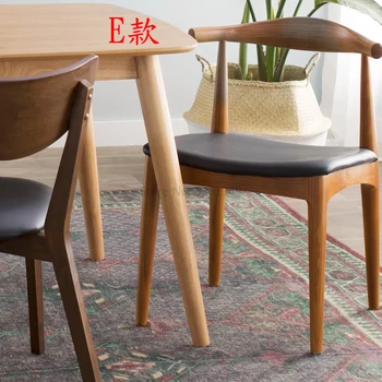 Nordic Cadeira de Jantar Americano Madeira maciça, Encosto com apoio de Braço Home Restaurante Moderno e Simples Mesa de Estudo