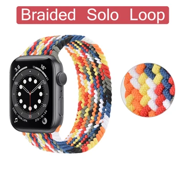 Novo Trançado Solo Loop de tecido de Nylon, Alça Para Apple faixa de Relógio de 44mm 40mm 42mm 38mm Elástico Bracelete para o iWatch Série 6 SE 5 4 3