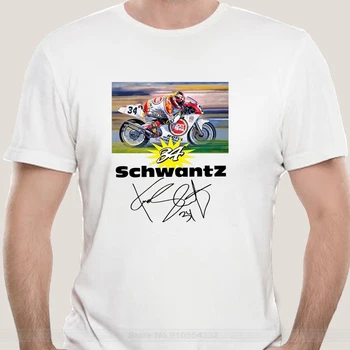 Kevin Schwantz Inspirado Número 34 Motociclista Logo T-Shirt dos Homens de Camisa de Impressão algodão Quente de Vendas masculina de Manga Curta T-Shirts de Verão