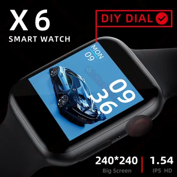 X6 smartwatch 2020 Série 6 de IWO inteligente Homens do relógio Monitor de frequência Cardíaca Esporte controlador de Atividade Relógio Mulheres Relógios pk iwo12 amazfit