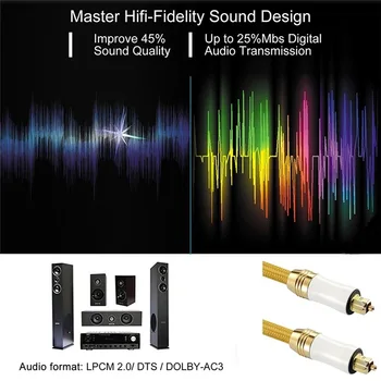 Áudio Digital de Fio de Extensão do Cabo de Áudio Óptico SPDIF Óptica de Fibra de Praça para Praça Boca De CAIXA da TEVÊ do Amplificador Cabo de 10m 20m