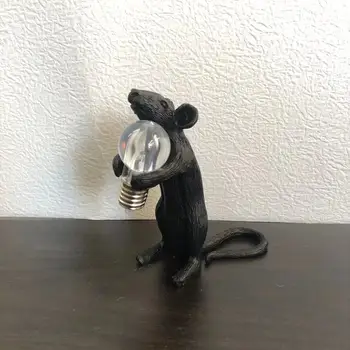 Nordic Resina Animal de Ratos de Mouse da Lâmpada de Mesa Pequeno Mini Mouse Bonito da Noite do DIODO emissor de Luzes Decoração de Casa Secretária Luminárias Luminária de Cabeceira