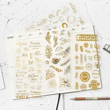 Criativo Carta De Carimbo Saudações Douramento Decorativa Dourada Adesivos De Scrapbook Vara Rótulo Diário De Papel De Carta Álbum De Adesivos