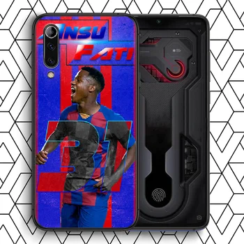 Anssumane Fati de Futebol Caso De Telefone Xiaomi Mi Nota 10 A3 9 MAX 3 A2 8 9 Lite Pro Ultra black Hoesjes 3D Capa de Silicone Célula
