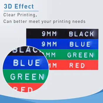 Labelwell 3Pcs 9mm de Plástico 3D Relevo Etiqueta de Fita Dymo 3D PVC, Carta, Etiqueta de fita Dymo 12965 1610 1880 Motex E101 Impressora