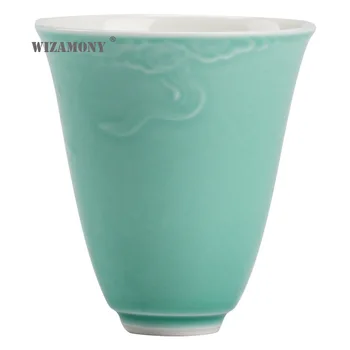 WIZAMONY Yuwei Qing alta qualidade taça de sombra esculpida em cerâmica xícara (chá) de novo Chinês criativo master cup de personalização