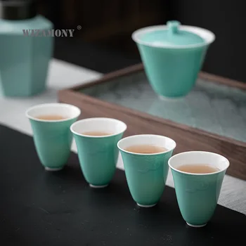 WIZAMONY Yuwei Qing alta qualidade taça de sombra esculpida em cerâmica xícara (chá) de novo Chinês criativo master cup de personalização