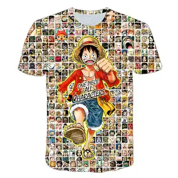 Juvenil One Piece 3D Impresso Monkey D Luffy T-shirt do Bebê do Verão dos Meninos de Manga Curta, Camisetas Casuais Popular Crianças Anime Camisetas