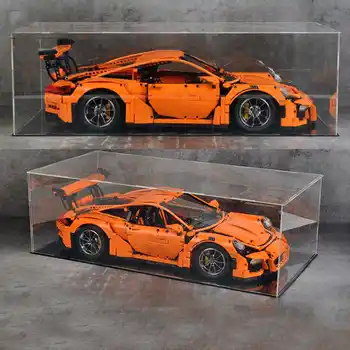 60x30x20cm à prova de Poeira de Acrílico transparente Modelo Figura DIY Caso de Exibição da Caixa de Armazenamento Para a LEGO 911 GT3 RS 42056 42096 42083 Tijolos de Brinquedo