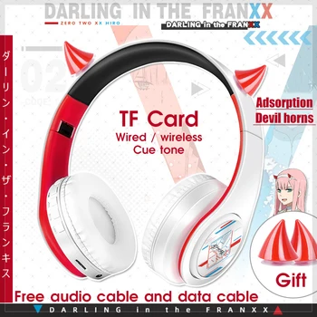 Anime Querida no FranXX sem Fio 2 in1 Fone de ouvido Zero Dois cosplay de fone de ouvido Estéreo Dobrável Jogo Fones de ouvido Presente