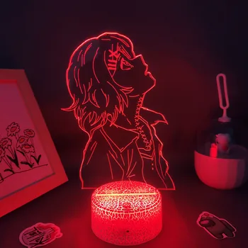 Tóquio Ghoul Anime Figura Juzo Suzuya REI 3D Lâmpadas de Neon RGB Led Luzes da Noite de Aniversário do Mangá Presentes Para Amigos Quarto Tabela de Decoração