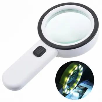 30X Lupa Com Luz 12 Iluminado LED lente de aumento Para Idosos Leitura de Solda Moedas, Jóias Explorar