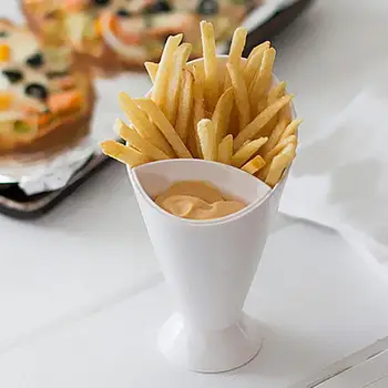 Lanche Cone Suporte + Dip Titular Por Batatas Fritas Chips De Finger Food Molho De Legumes