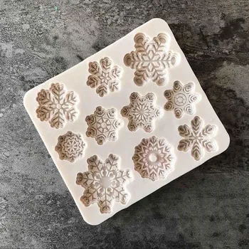 3D floco de neve decorações de natal do Laço chocolate Partido DIY fondant de cozimento o cozimento de decoração do bolo de ferramentas do molde de silicone