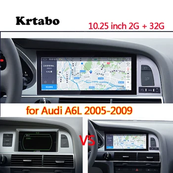 Carro rádio Android multimídia player para o Audi A6L 2005 2006 2007 2008 2008 de 10,25 polegadas touch screen GPS Carplay