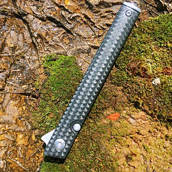 W021 bolso faca 8Cr13 aço faca de sobrevivência ao ar livre EDC acampamento com Vidro Reforçado, Alça de Nylon Leve ferramenta